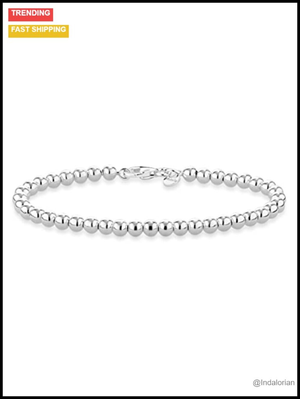Miabella Italian 925 Sterling Silver 4mm Ball Bracelet